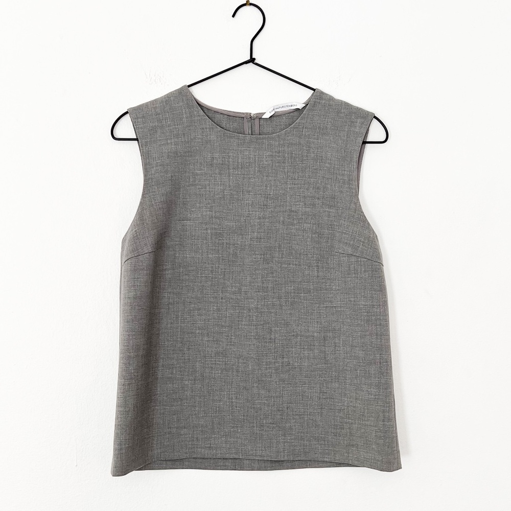 Diane von Furstenberg Tank Top career shell blouse grey size small 4 pre-owned